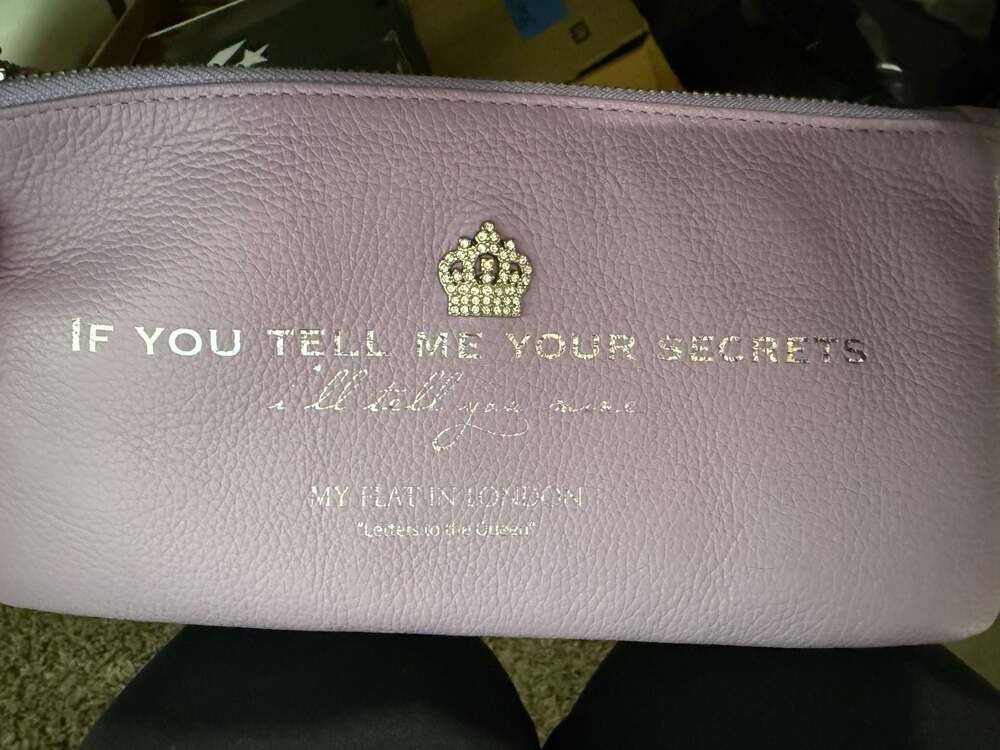 NWT My Flat In London Tell Me Yr Secrets Pouch Wristlet Lavender - Picture 5 of 14